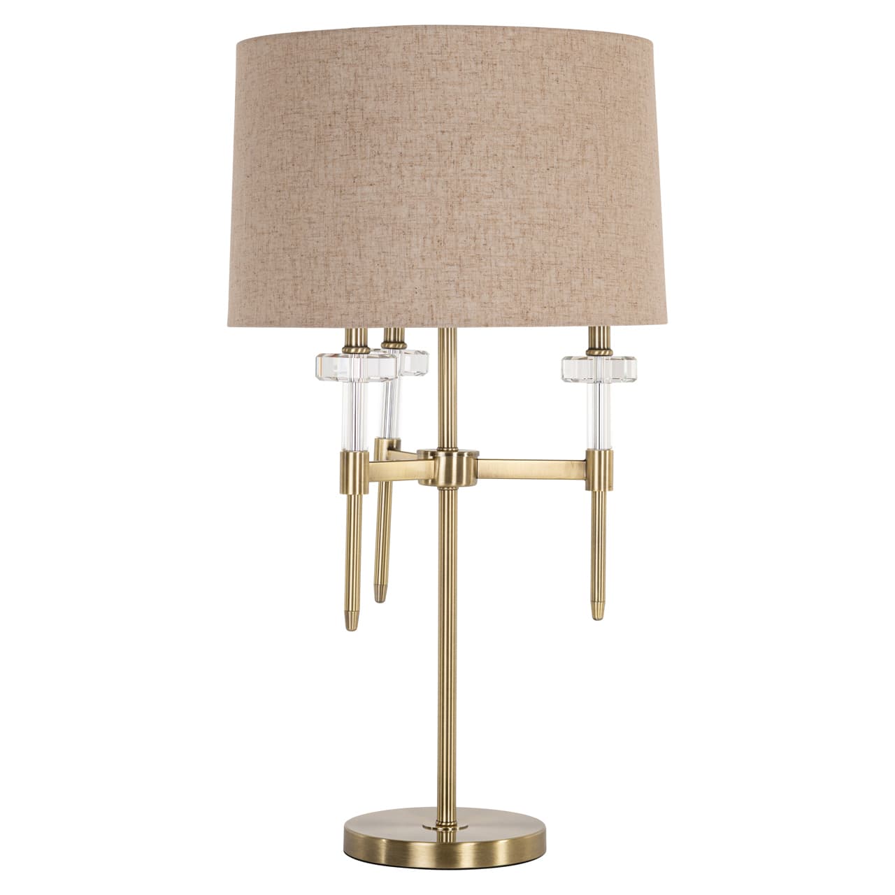 Tafellamp Josie brushed gold met linnen kap 79 cm