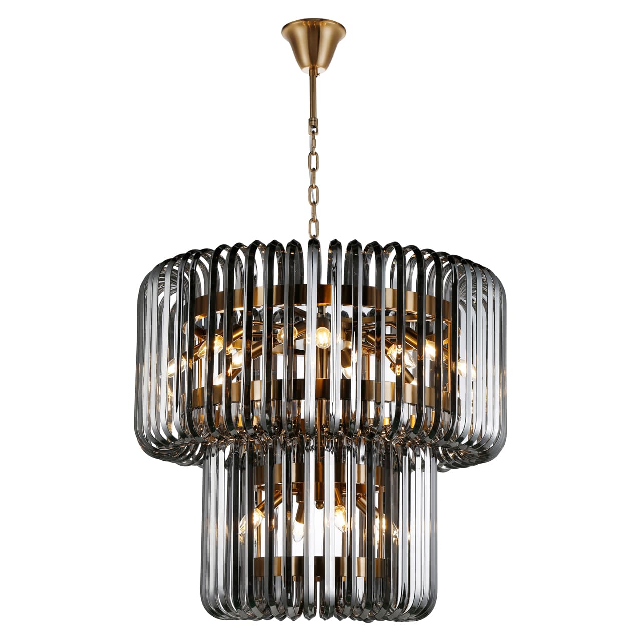 Hanglamp Bryon smoke glas en ijzer 80x70 cm