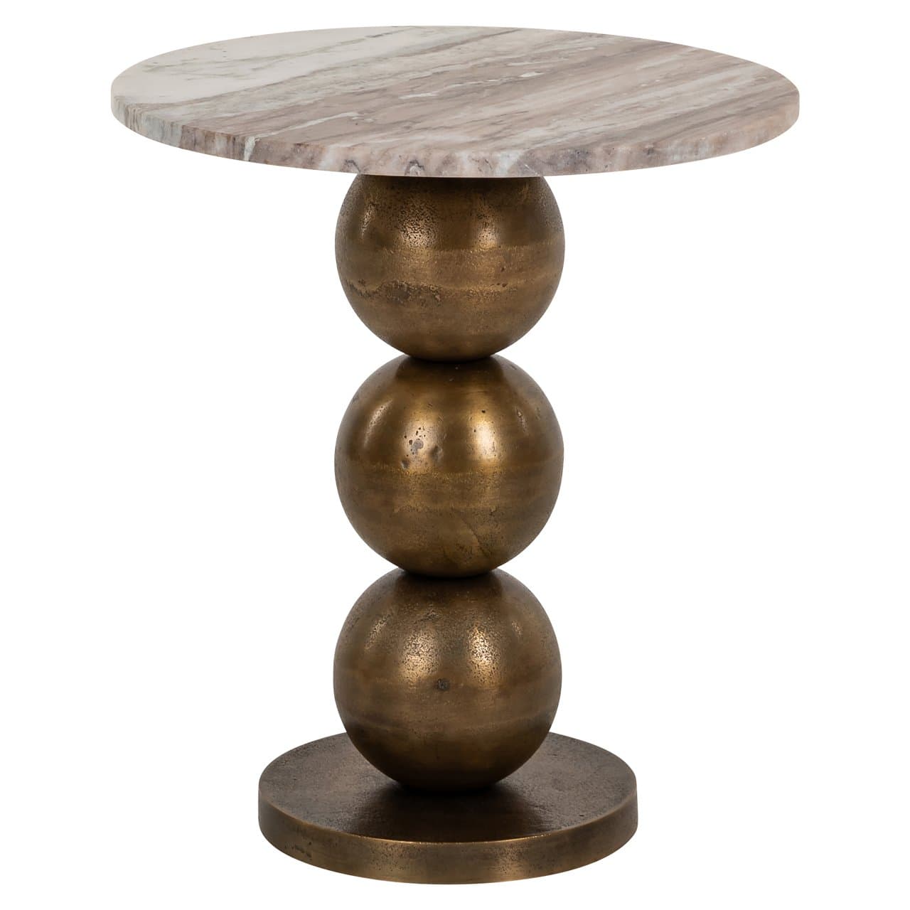 Bijzettafel Barley marmer blush beige rond 45,5 cm