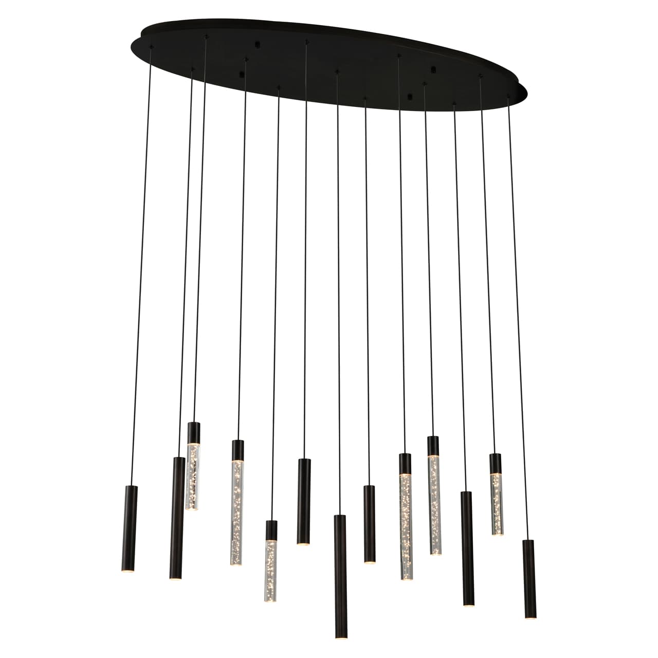 Hanglamp Oxley bronze met 13 pendels, ijzer en acryl