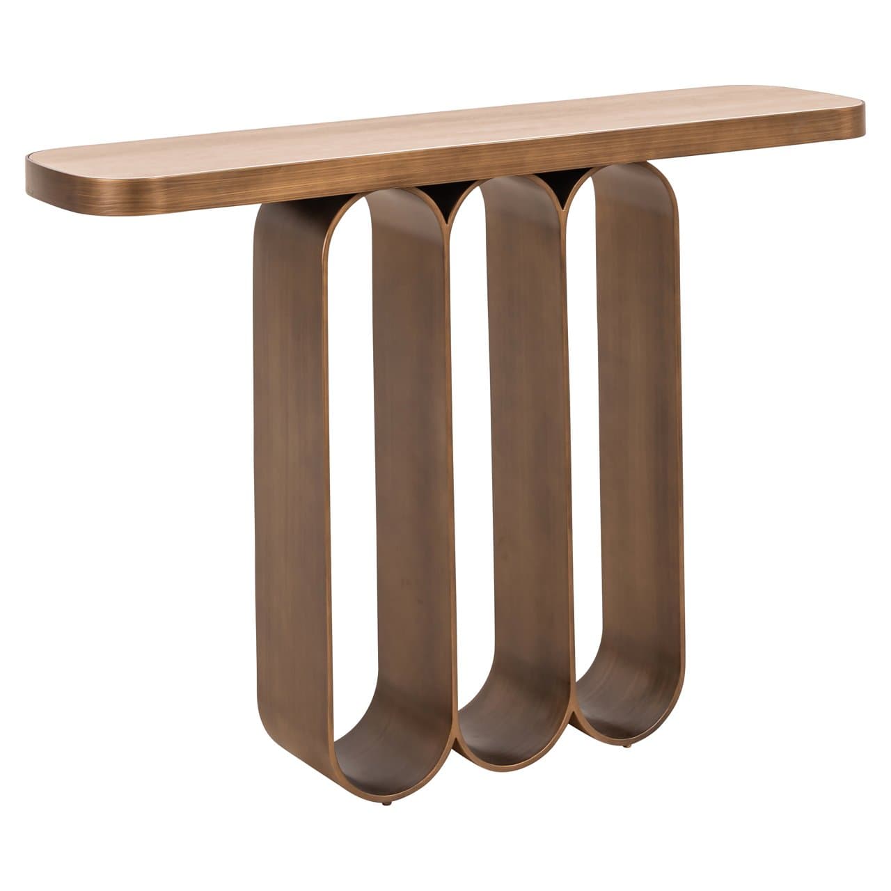 Consoletafel Locarno brushed gold ijzer met keramiek 120 cm