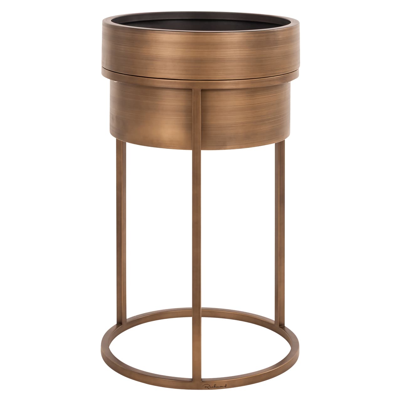 Plantenbak Chadd brushed gold metaal op standaard 72,5 cm