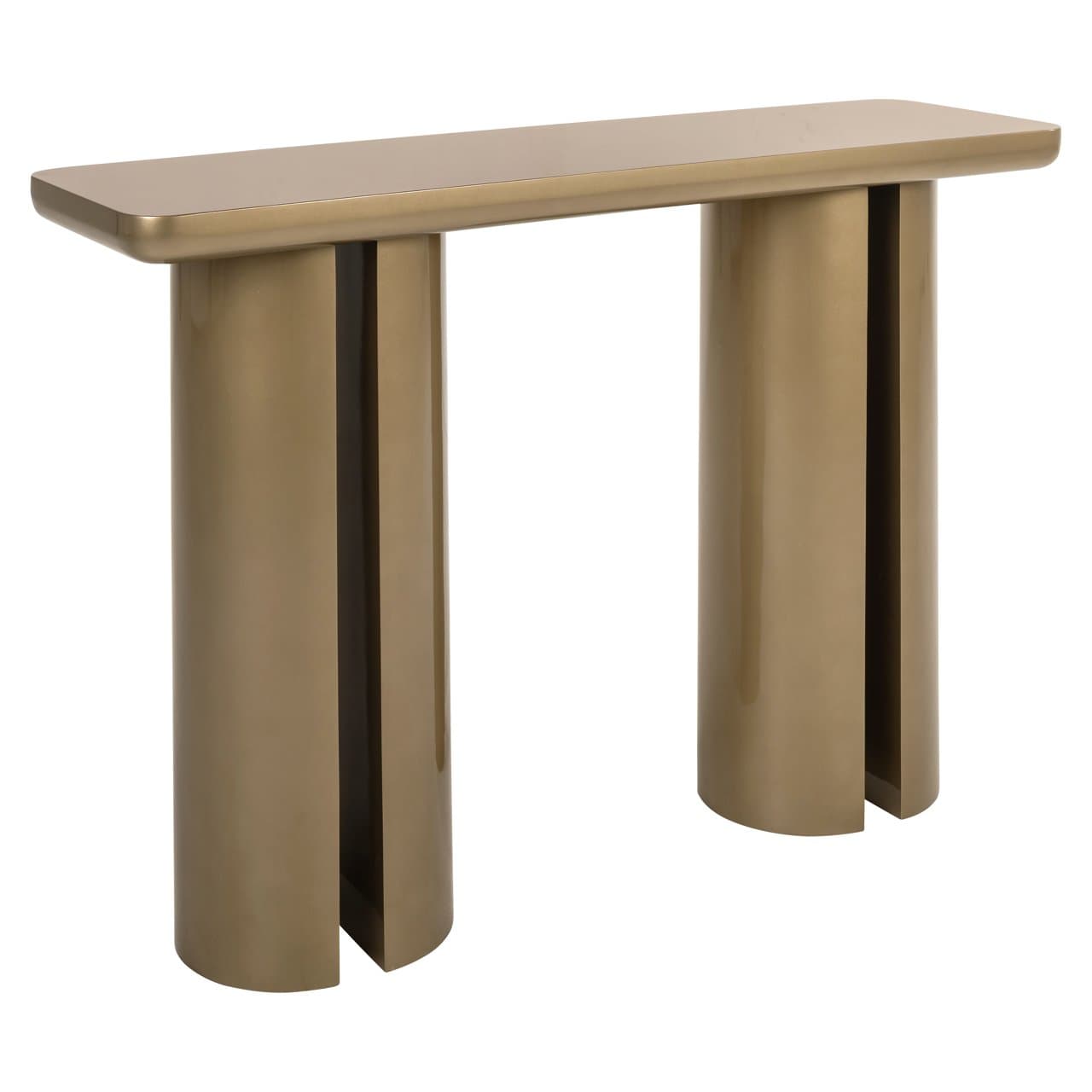Consoletafel Whisker gold met cilindrische poten 120 cm
