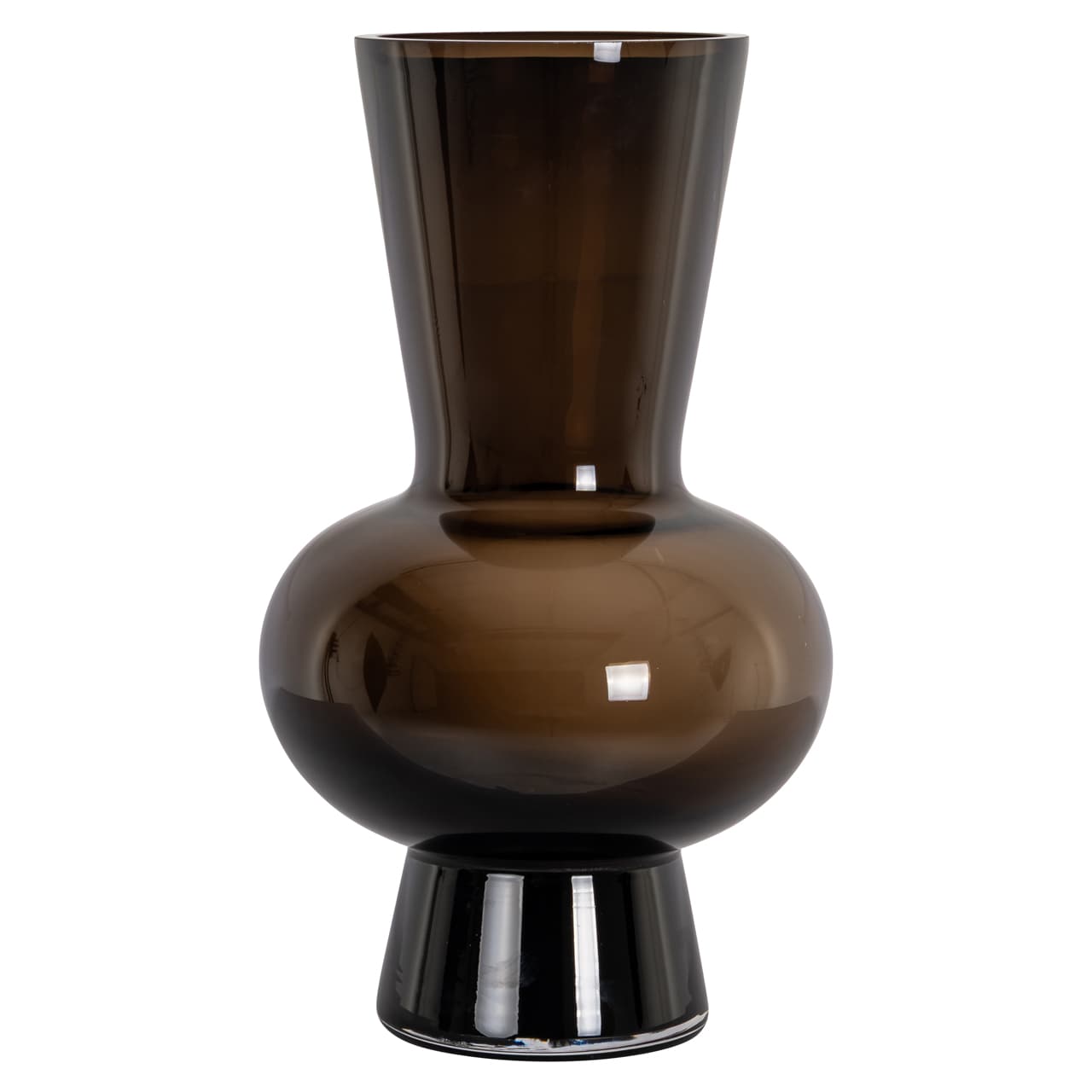 Vaas Zaya brown glazen vaas met bolle romp 45 cm