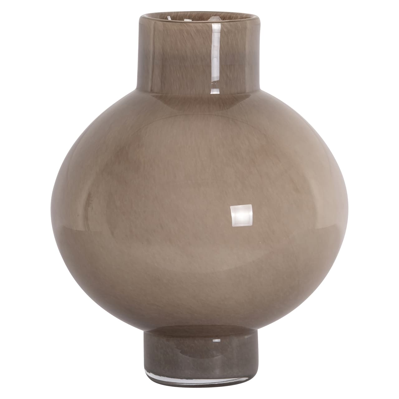 Glazen vaas Celina brown 32 cm bolrond met smal halsje