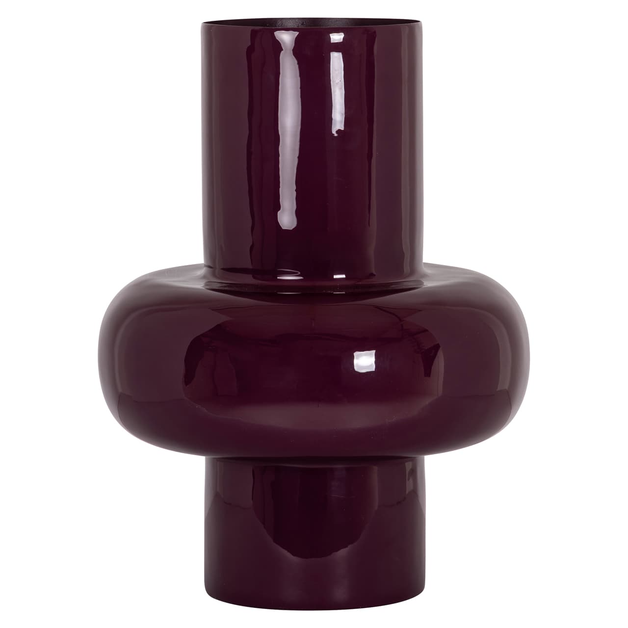 Vaas Ashlyn burgundy ijzer met emaille 46 cm hoog