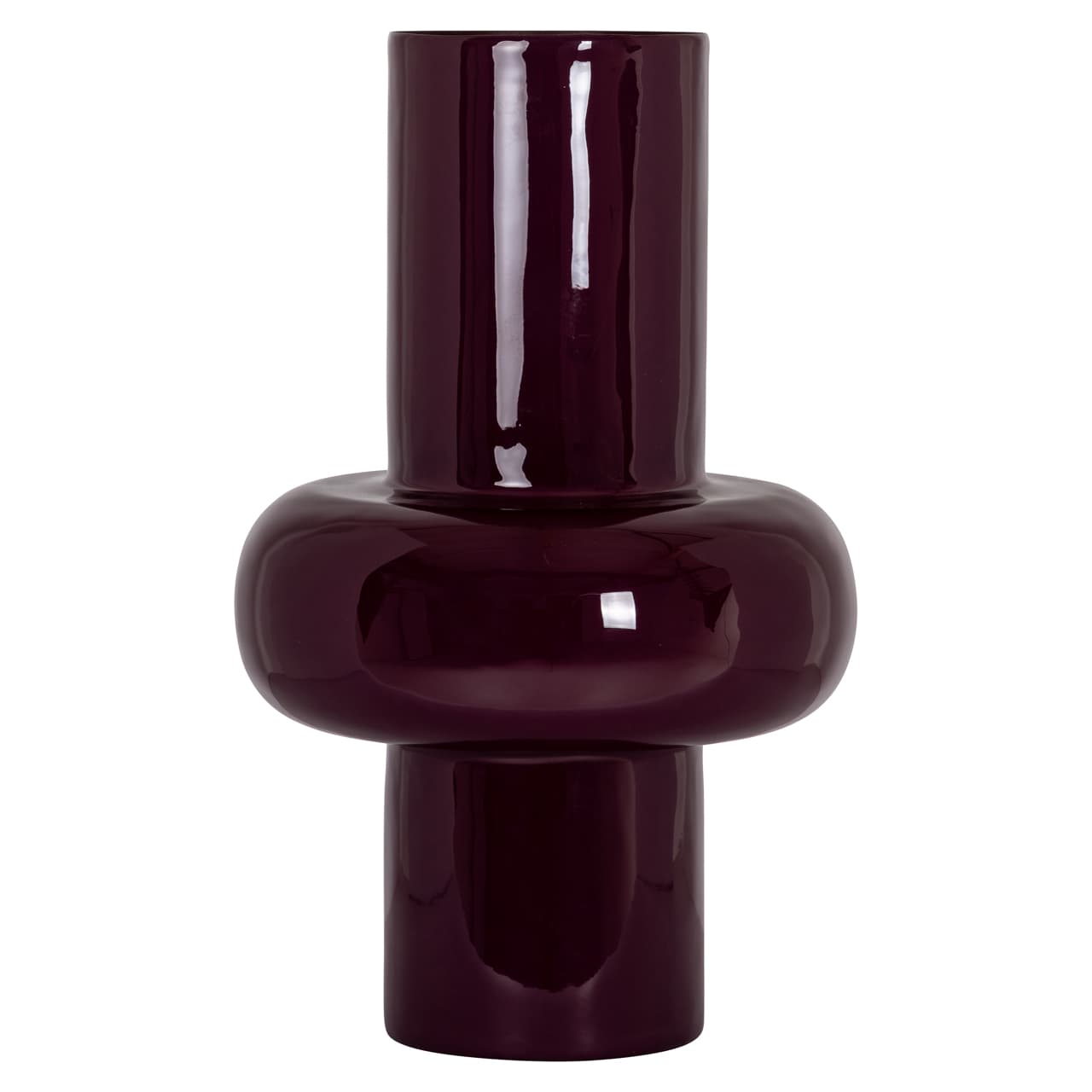 Vaas Ashlyn burgundy ijzer met emaille 55 cm hoog