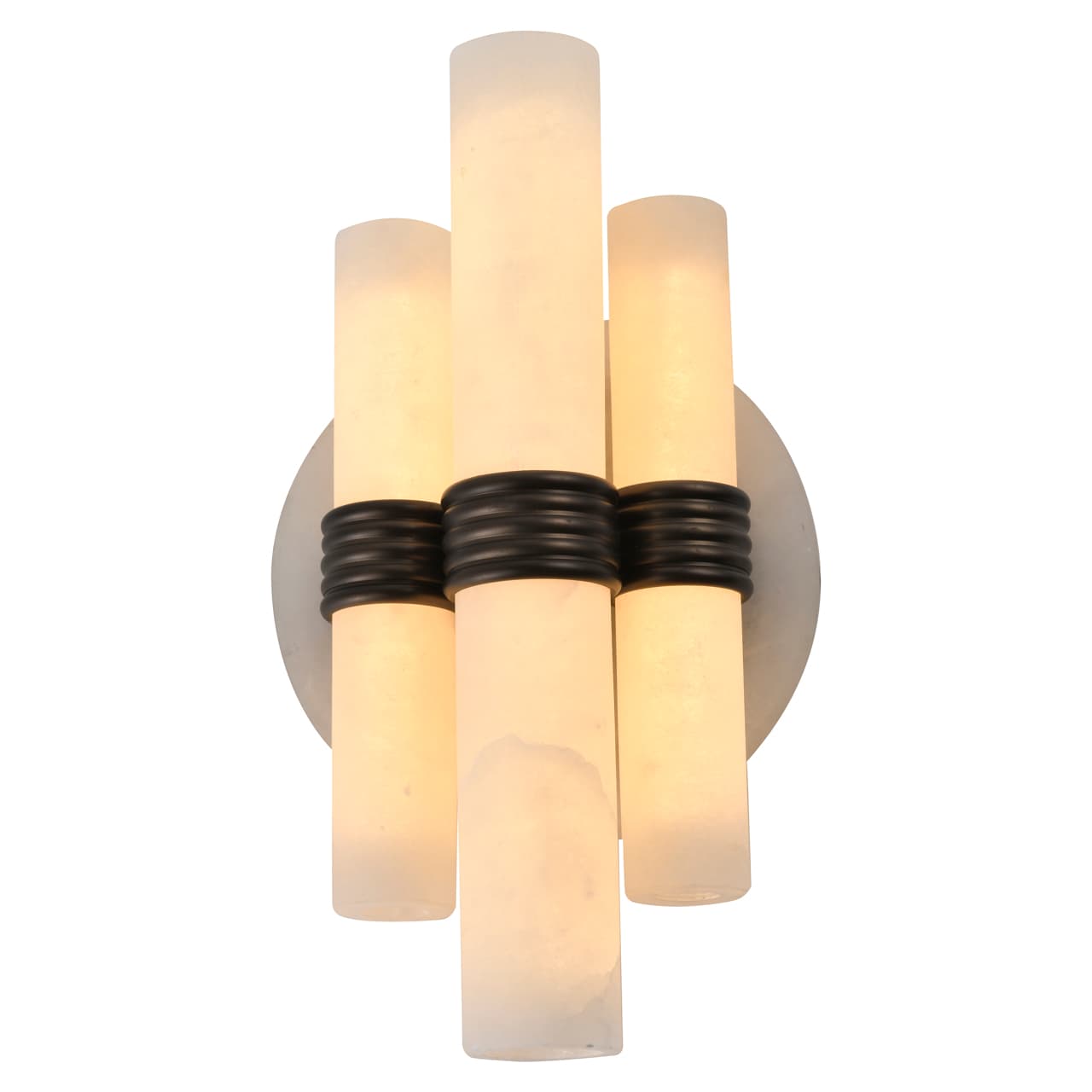Wandlamp Zara albast en ijzer wit 40 cm