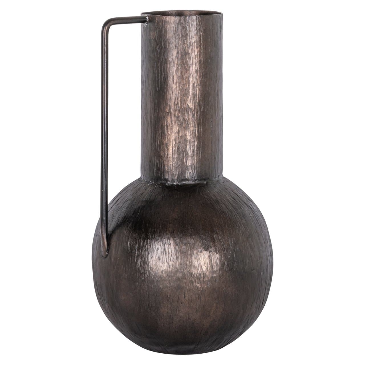 Vaas Sema aluminium copper large - ronde metallic decoratievaas