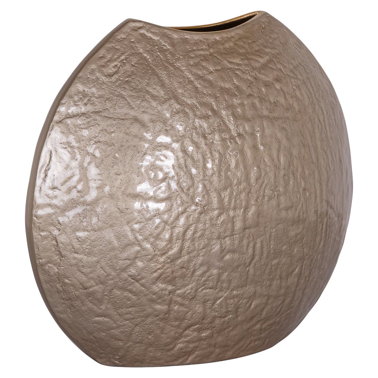 Vaas Jaya aluminium beige met gestructureerd oppervlak