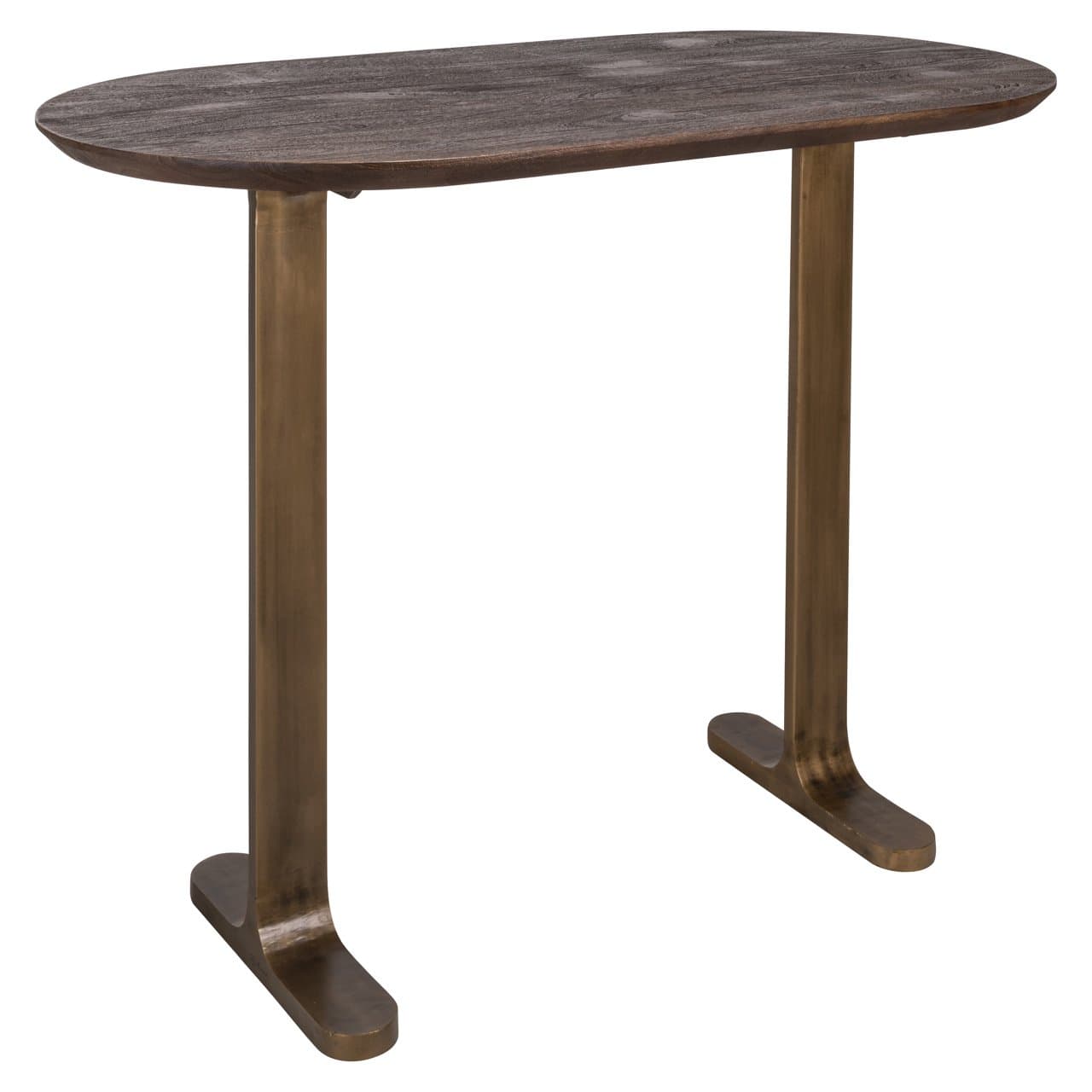 Bartafel Revelin dark brown mangohout met gouden poten 105 cm