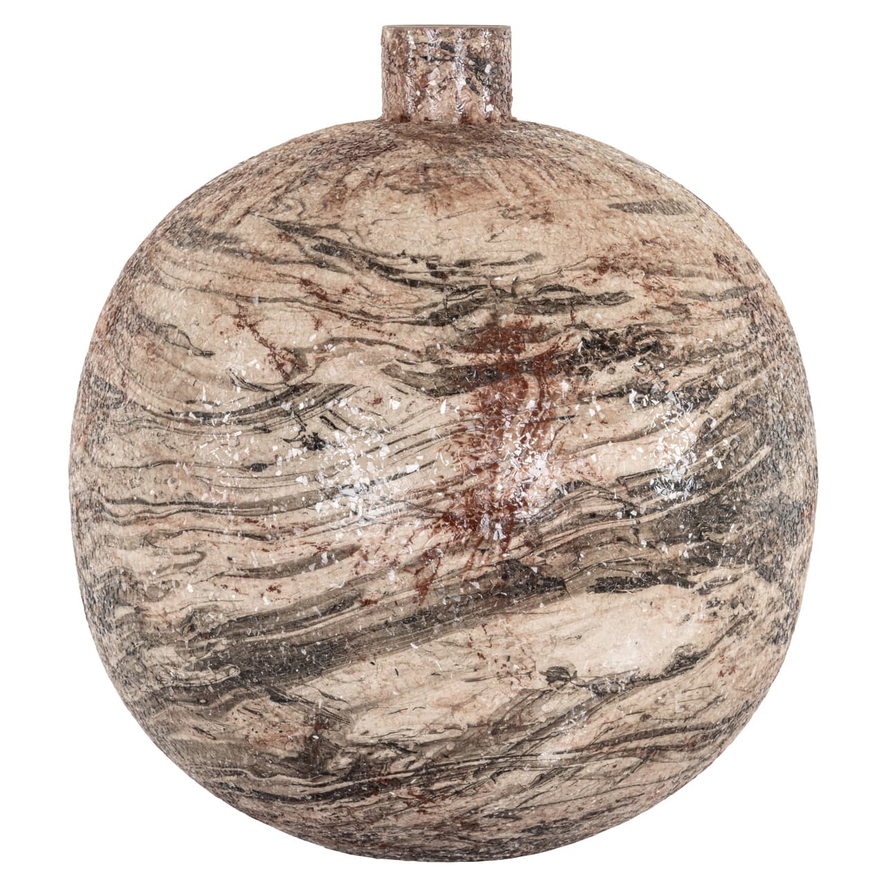 Vaas Devana beige met gelaagd marmerpatroon 48 cm
