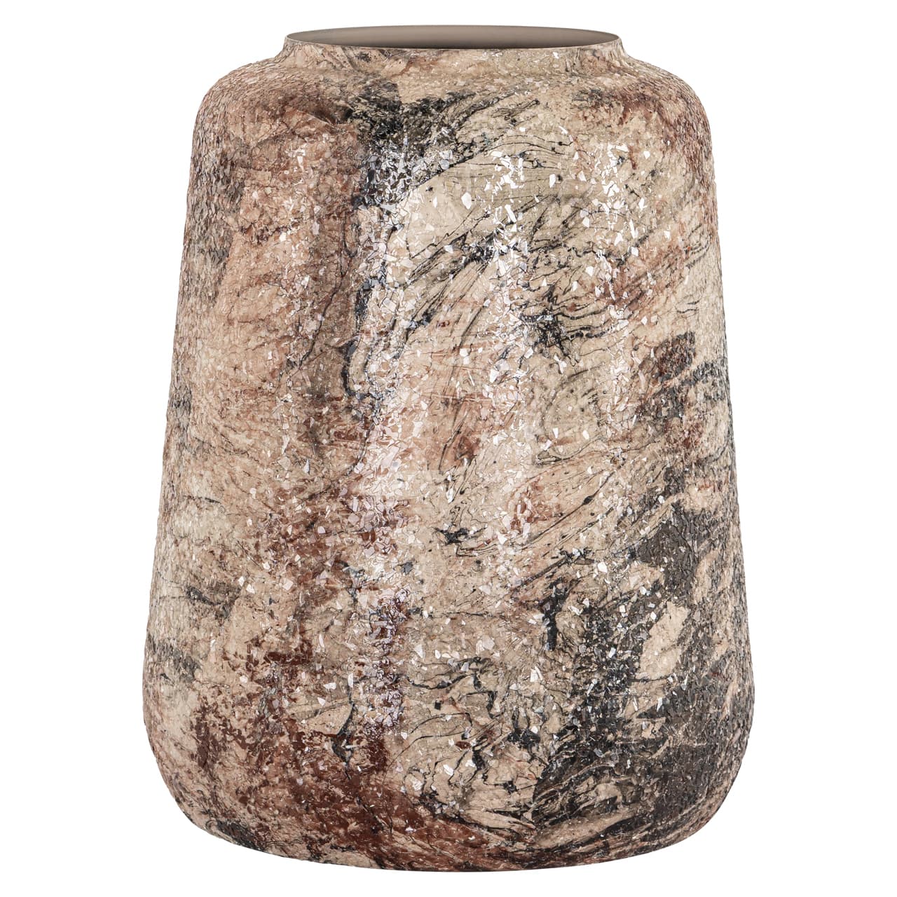 Vaas Dena beige small met gestructureerd oppervlak 30x40 cm