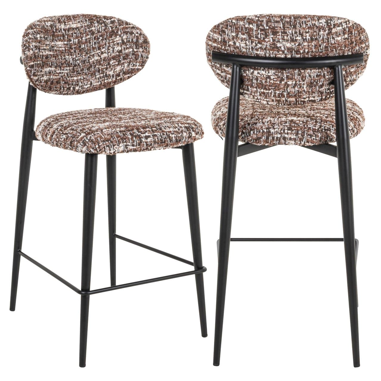 Counterstoel Dantes hazel met zwart metalen frame 95 cm
