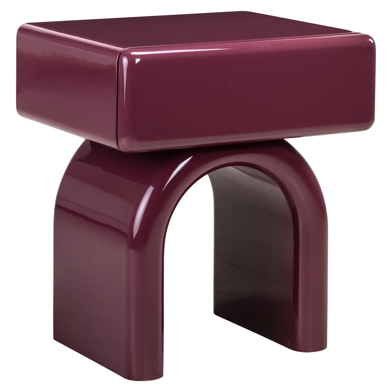 Nachtkastje Bennet burgundy met 1 lade, MDF 50x57 cm