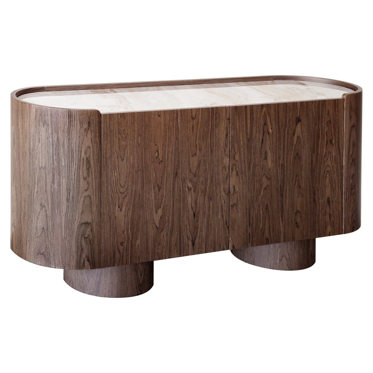 Dressoir Callahan bruin met keramiek blad 2 deuren 160 cm