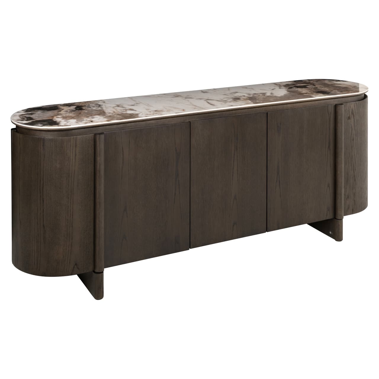 Dressoir Langford brown met keramisch blad en eiken fineer 200 cm