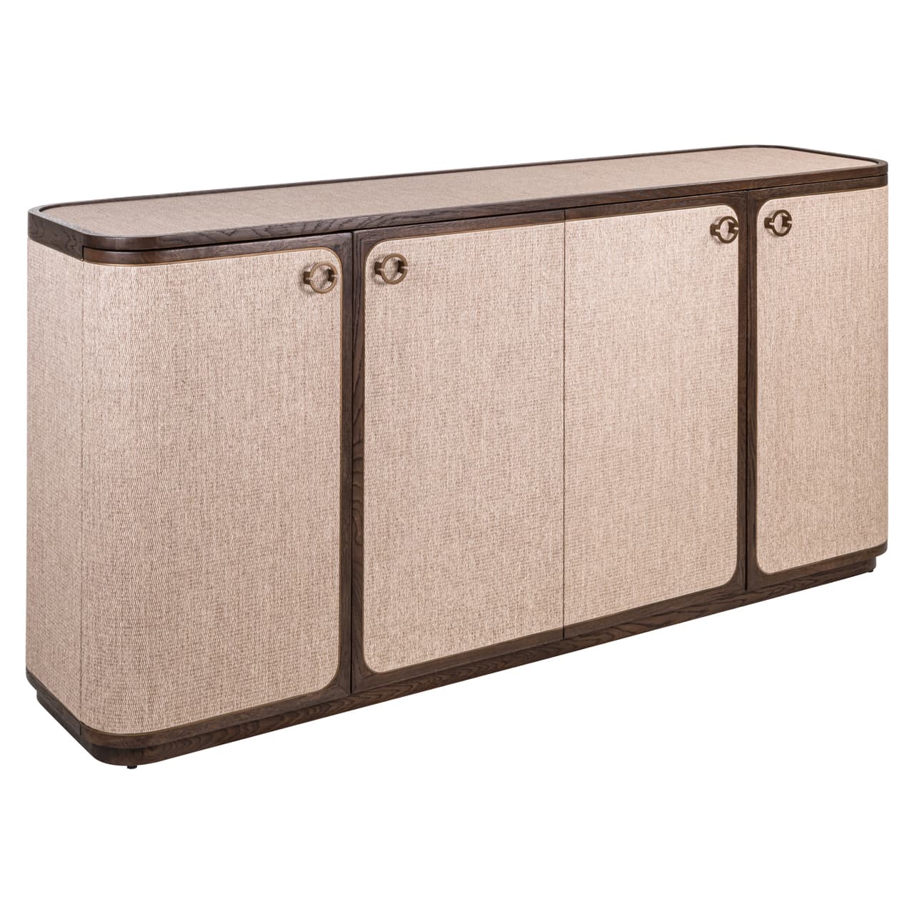 Dressoir Willox beige 4 deuren - eiken en linnen 180 cm