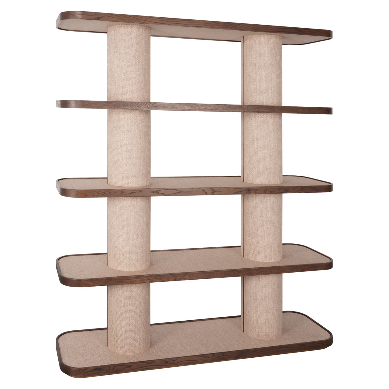 Wandkast Willox beige eiken en linnen 5 planken 180 cm