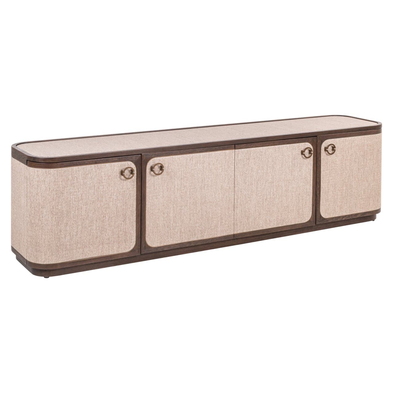 TV-meubel Willox beige 4 deuren eiken en linnen 190 cm