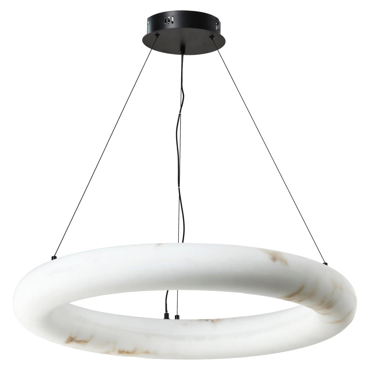 Hanglamp Solmira wit marmer-look ring 80 cm - resin