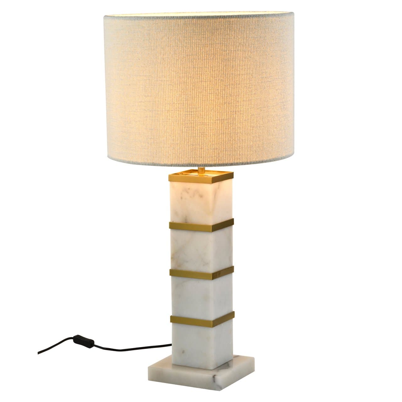 Tafellamp Celinae wit marmer met goudkleurige accenten 79,5 cm