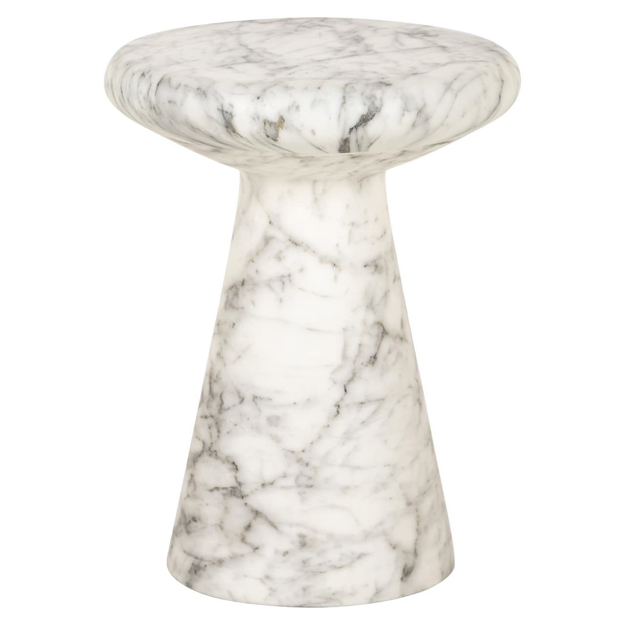 Bijzettafel Lohan white marmer rond 36 cm