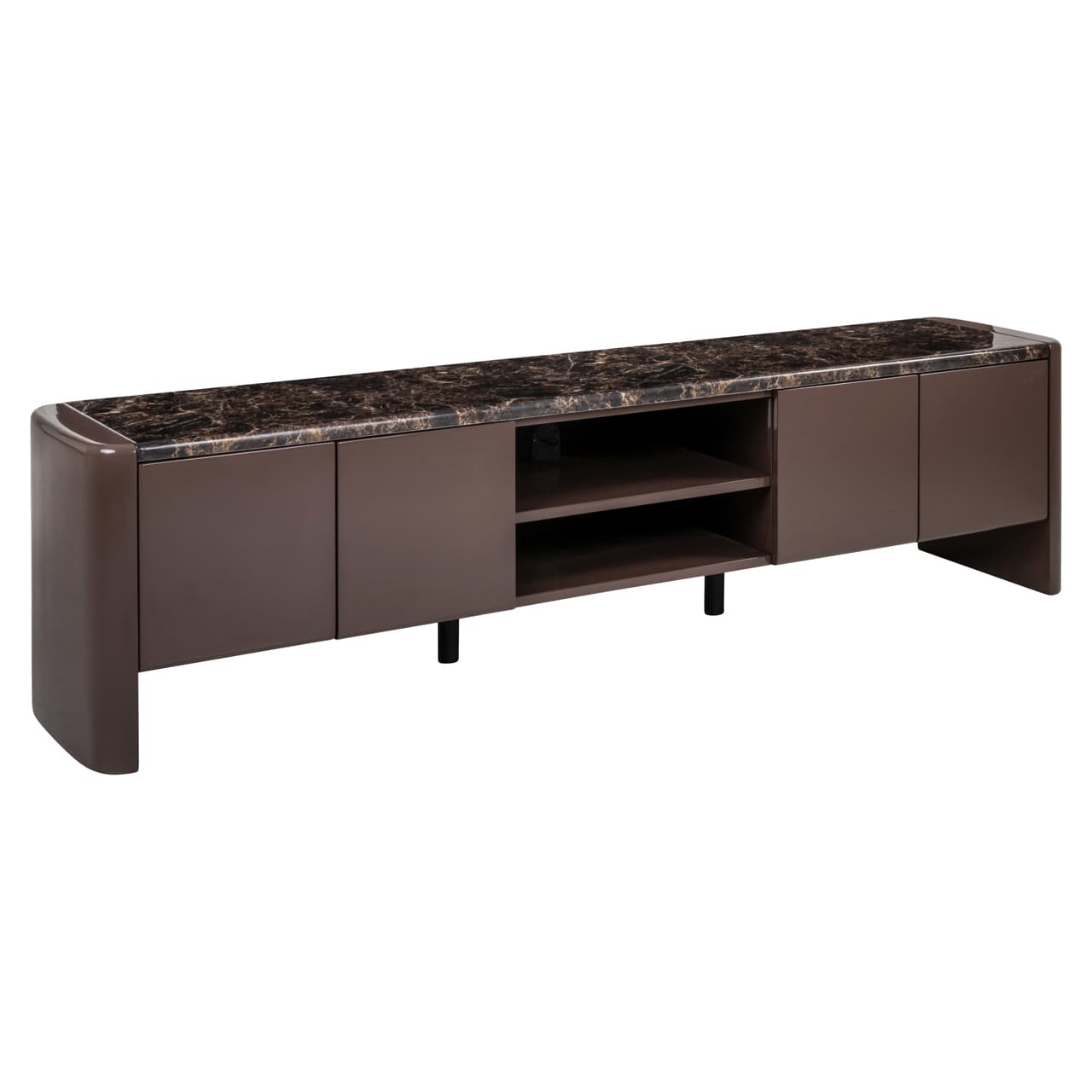 TV-meubel Almundi chocolat brown met keramiek blad 199 cm