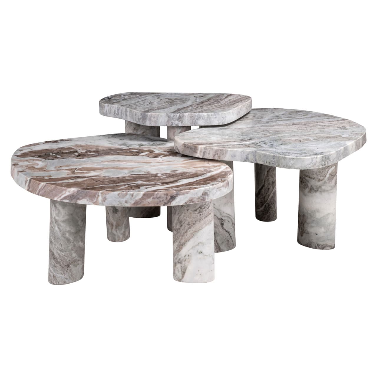 Salontafel Camino Toronto marmer blush beige set van 3