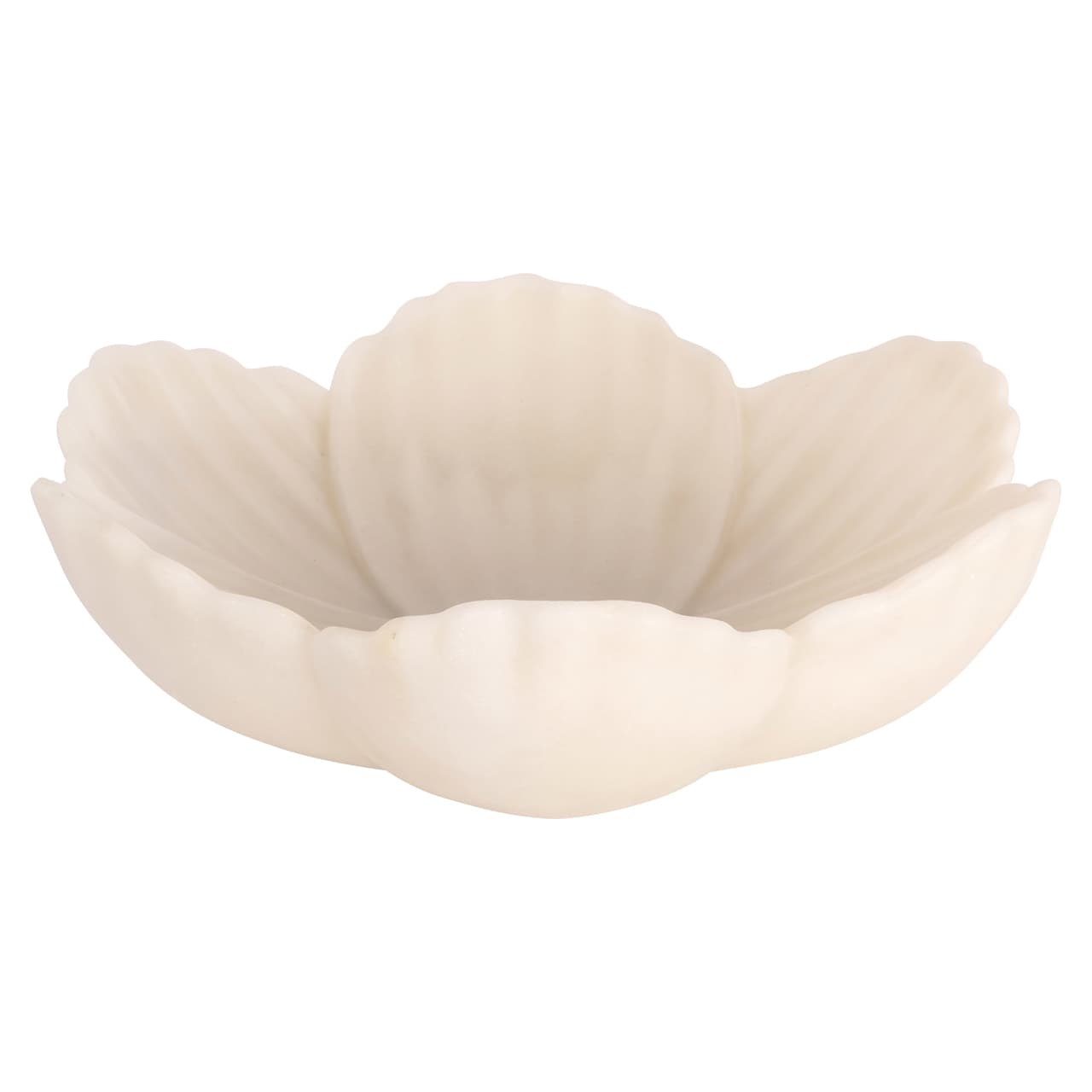 Schaal Xena wit bloemenvorm polyresin 35 cm