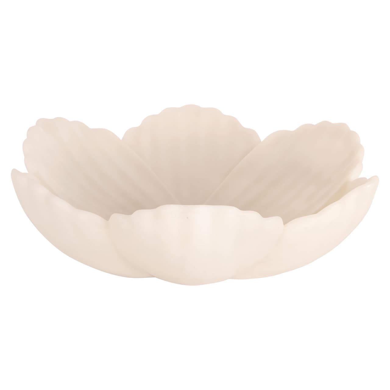 Schaal Xena white L bloemenvorm polyresin 45 cm