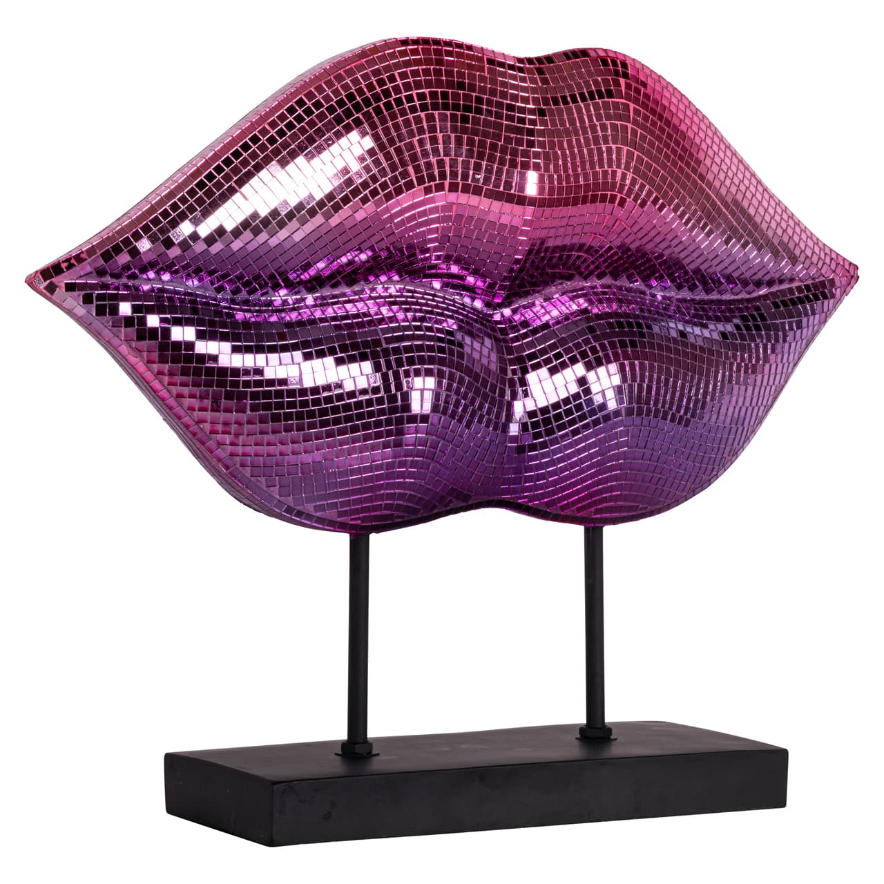 Decoratief object lippen mozaïek roze 45x36 cm op standaard