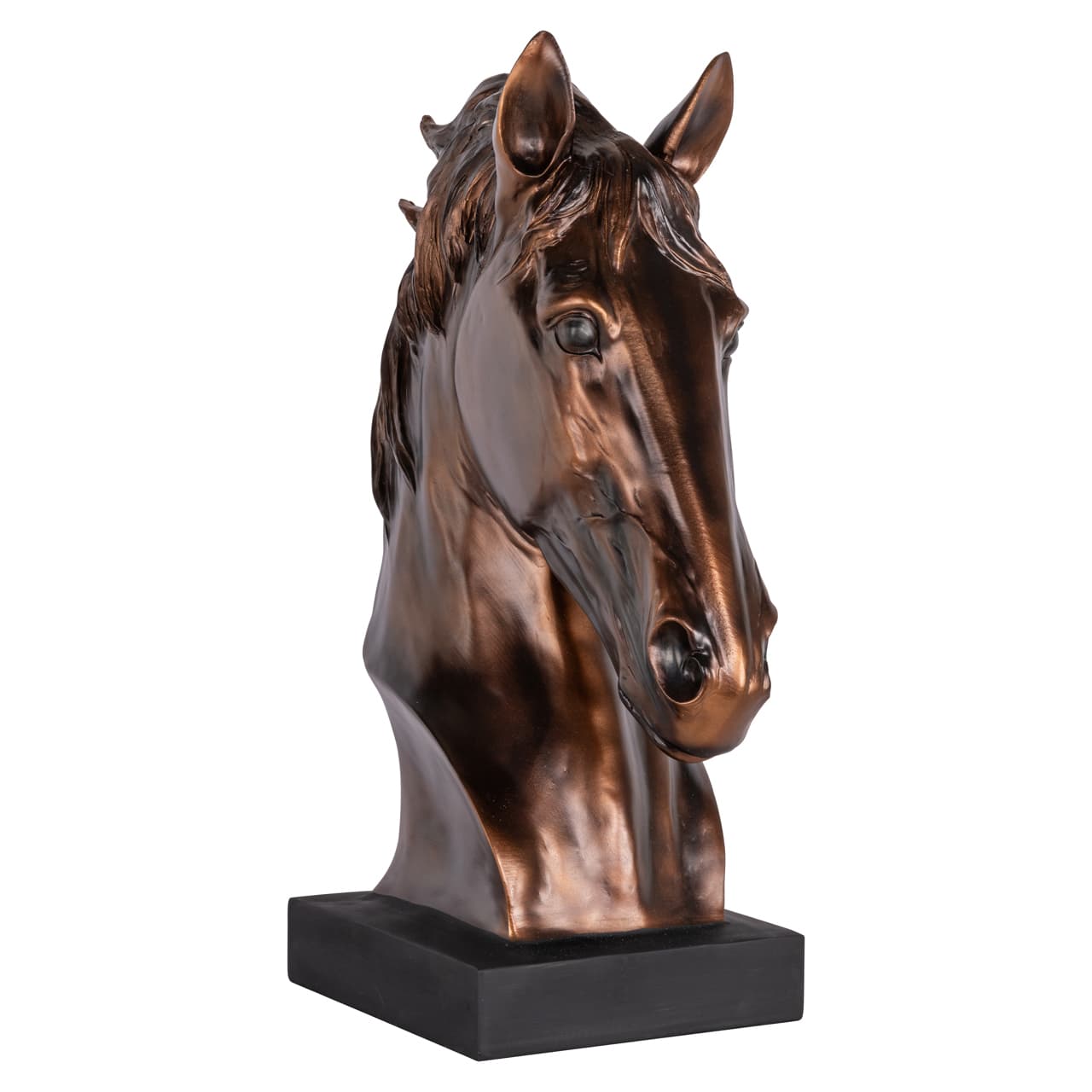Paardenhoofd sculptuur bronze polyresin 57 cm hoog