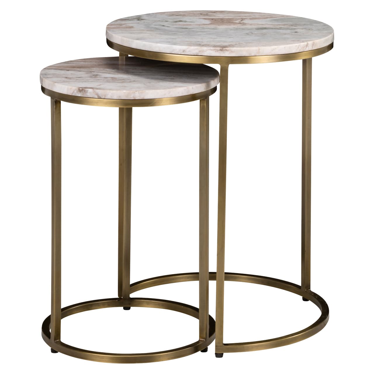 Bijzettafel set van 2 Toronto marmer blush beige 58 cm