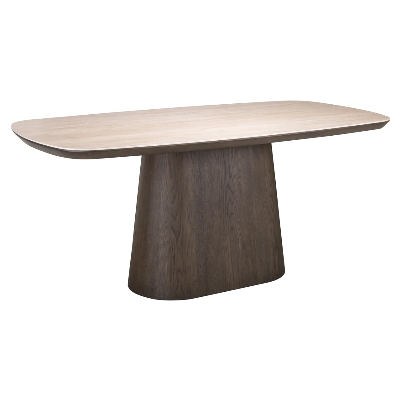 Eettafel Ritz 200 cm travertijn keramiek en eiken fineer brown