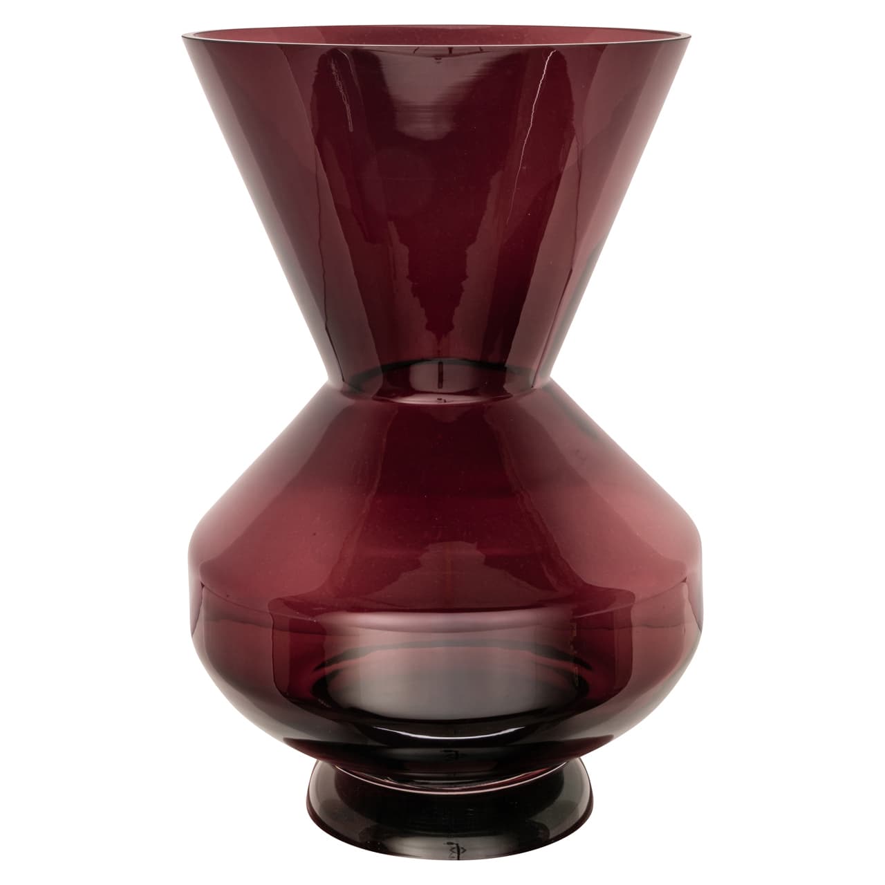 Vaas Veya burgundy glas 40 cm hoog