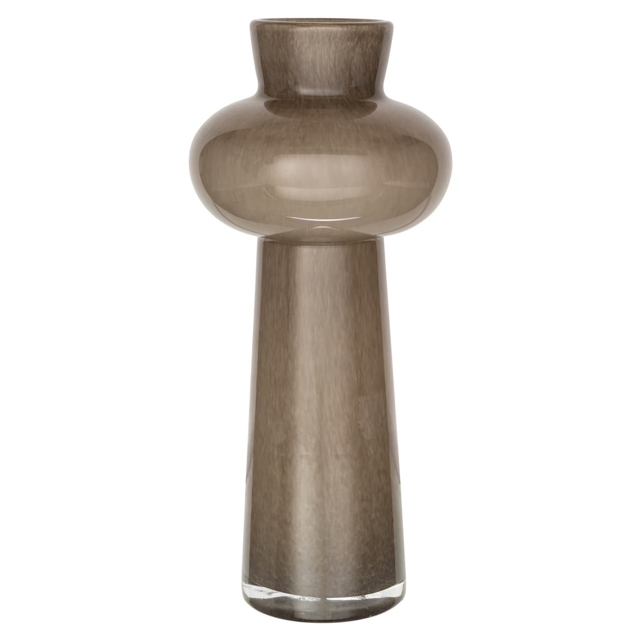 Vaas Lunor taupe small – glazen vaas 29 cm hoog