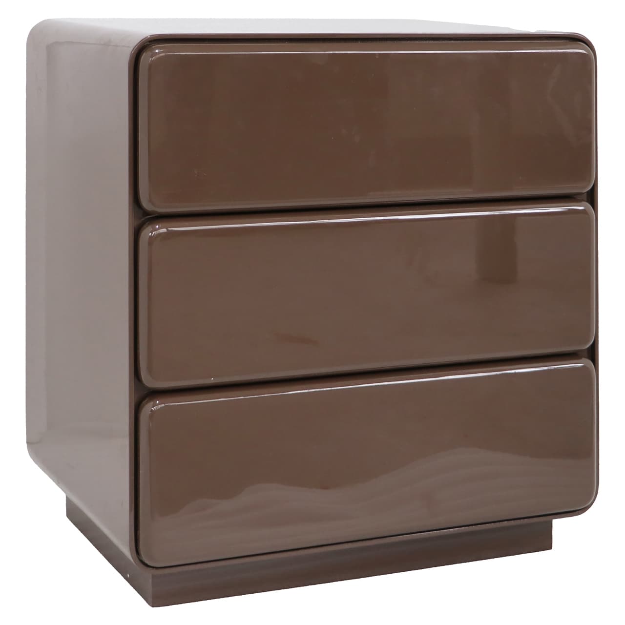 Nachtkastje Demy chestnut hoogglans MDF met 3 lades