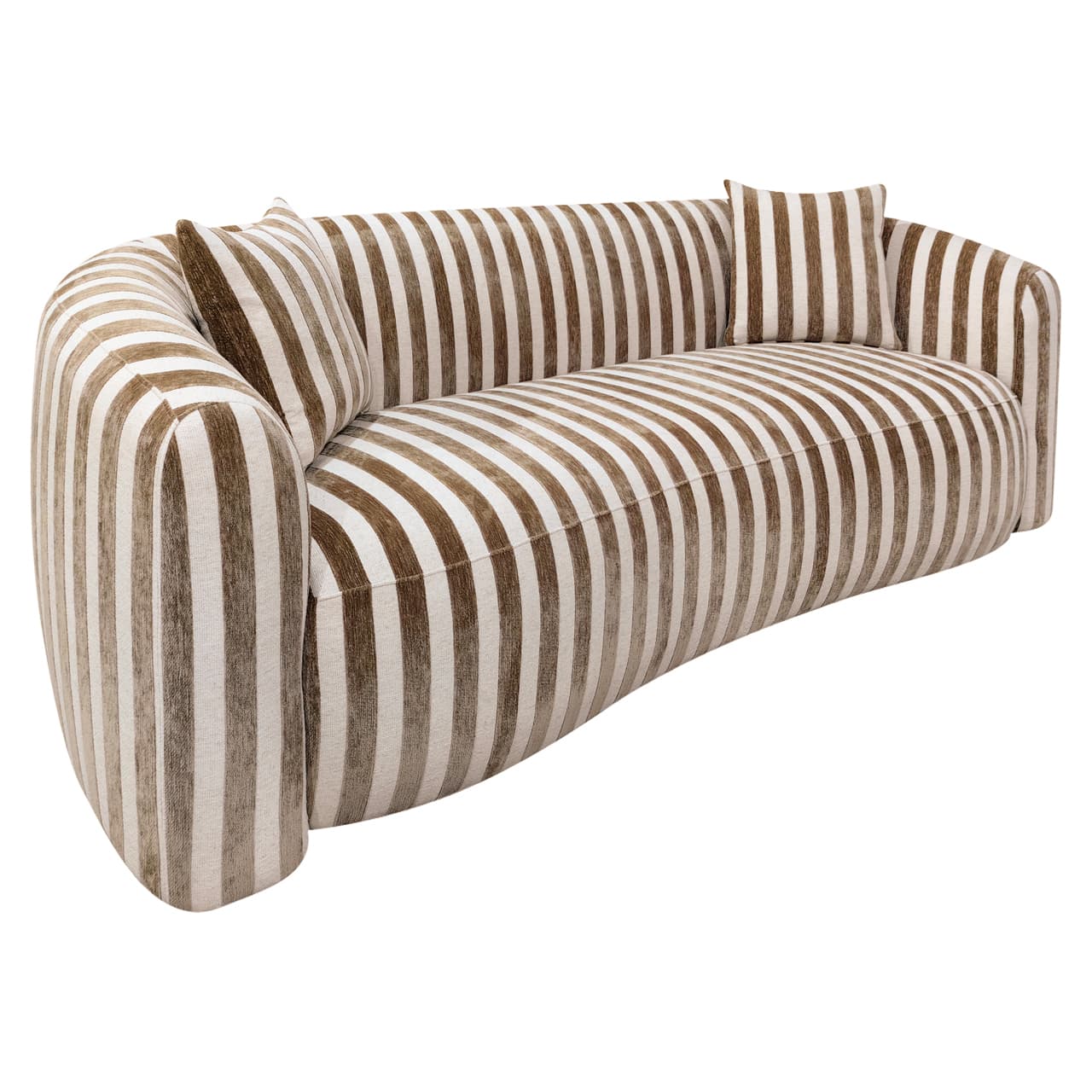 Bank Luxandra stripes sand 229 cm met pocketveren