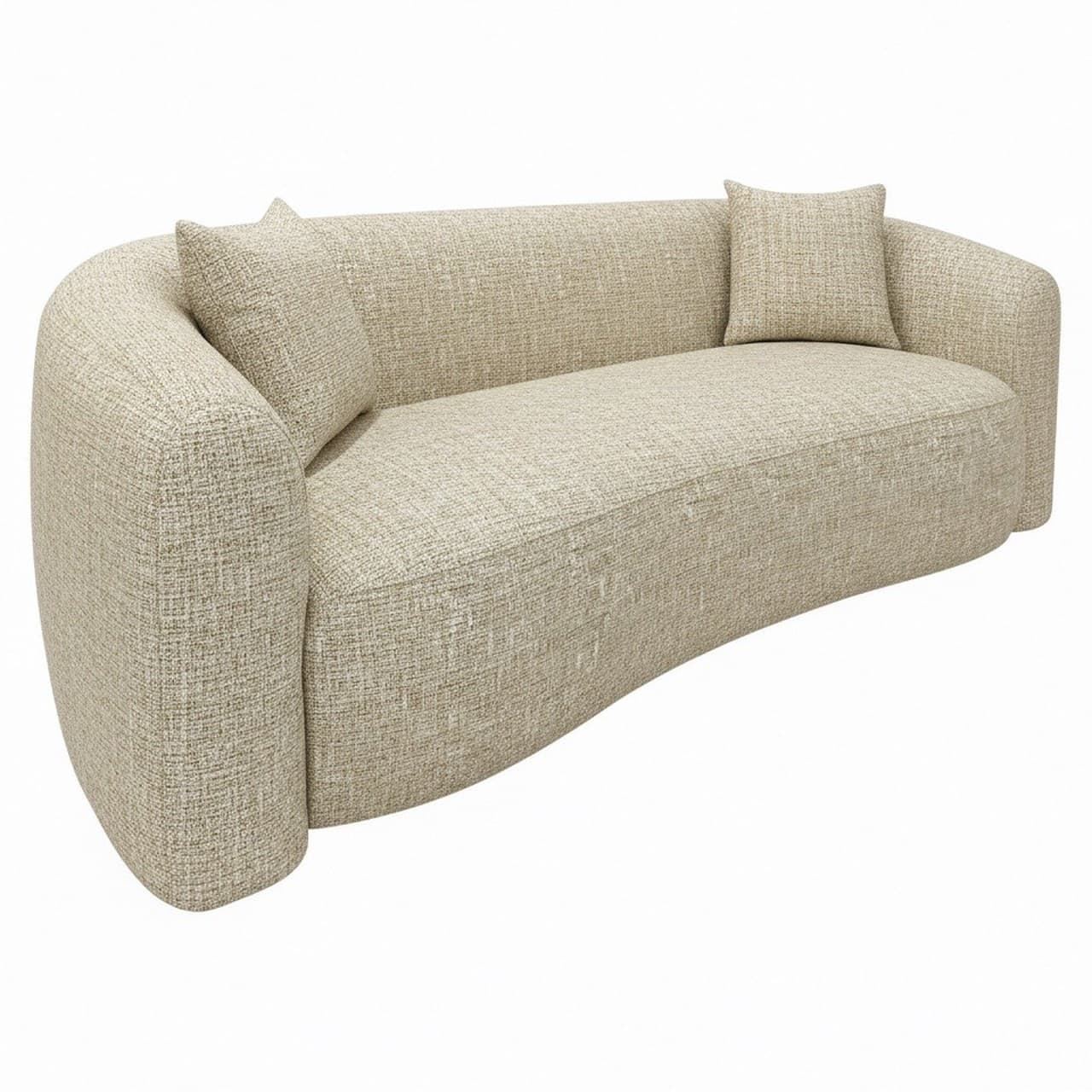 Bank Luxandra sand tweed met pocketveren 229 cm