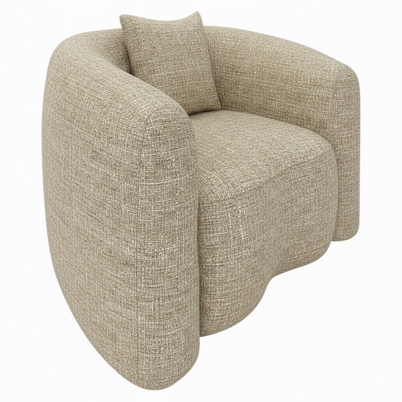 Lounge stoel Luxandra sand tweed 112x77 cm fire retardant