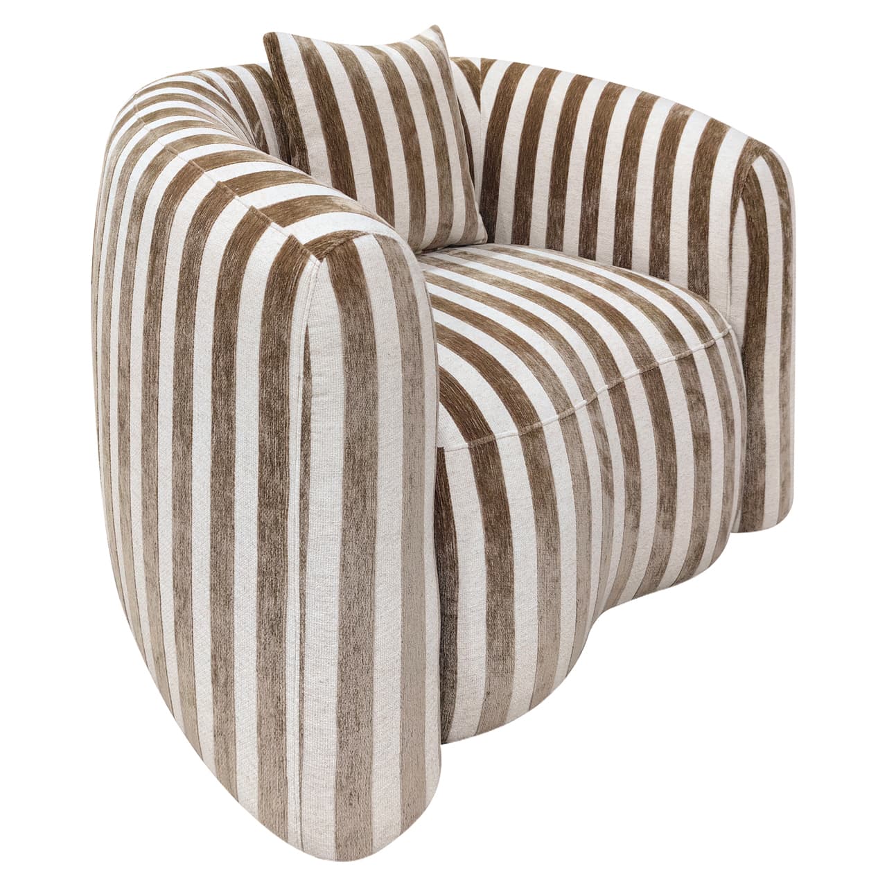 Lounge stoel Luxandra gestreept zand 113x75 cm