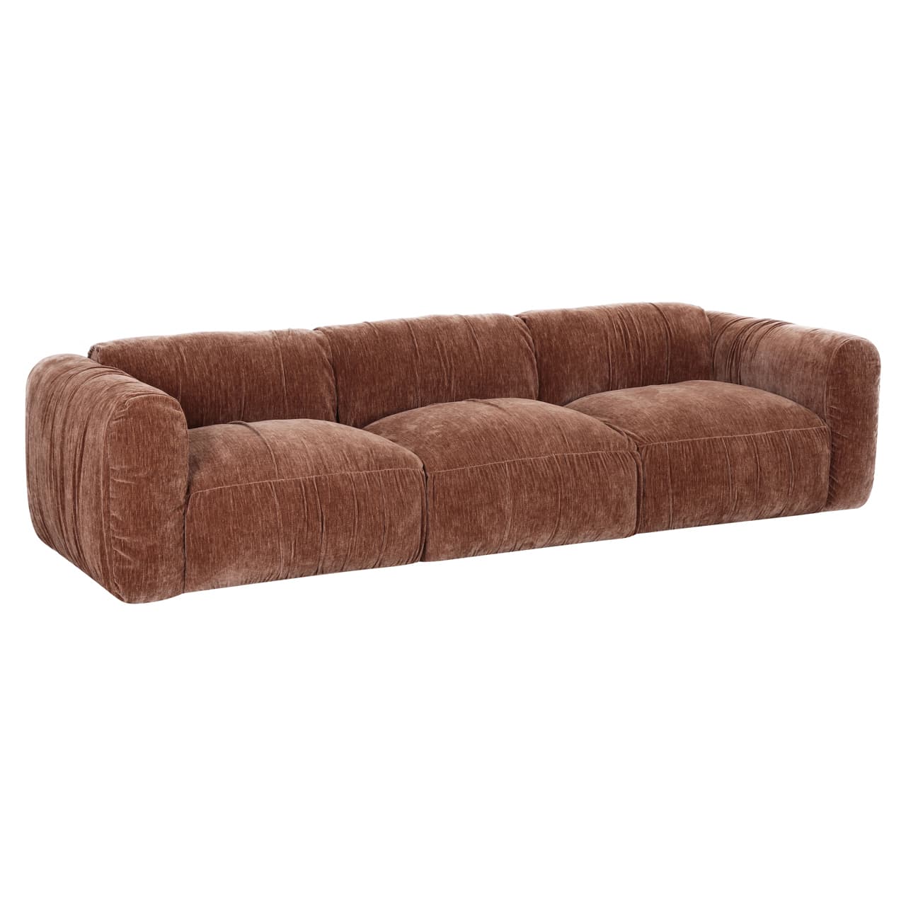 Bank Monty 3-zits sofa coffee chenille 288 cm