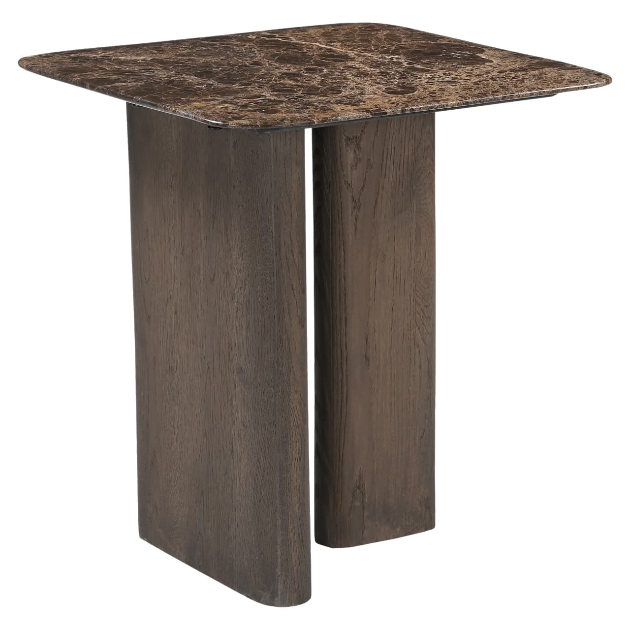 Bijzettafel Castello eiken met Emperador marmer blad 50x55 cm