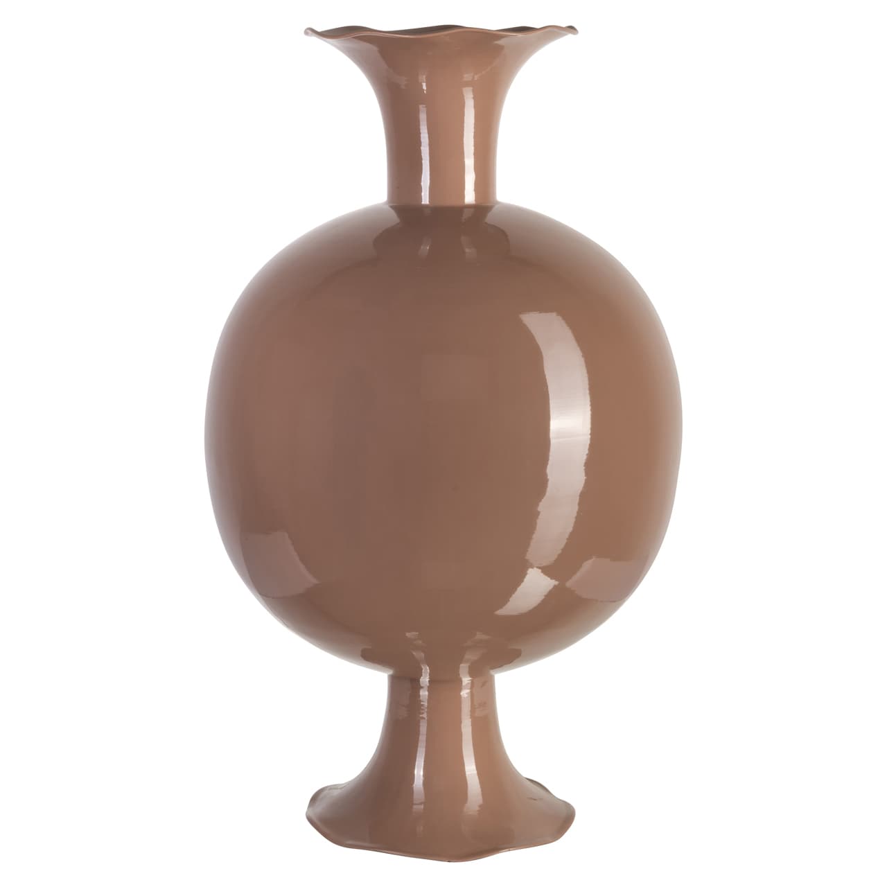 Vaas Mochi mocha mousse ijzer met ronde buikvorm 74,5 cm