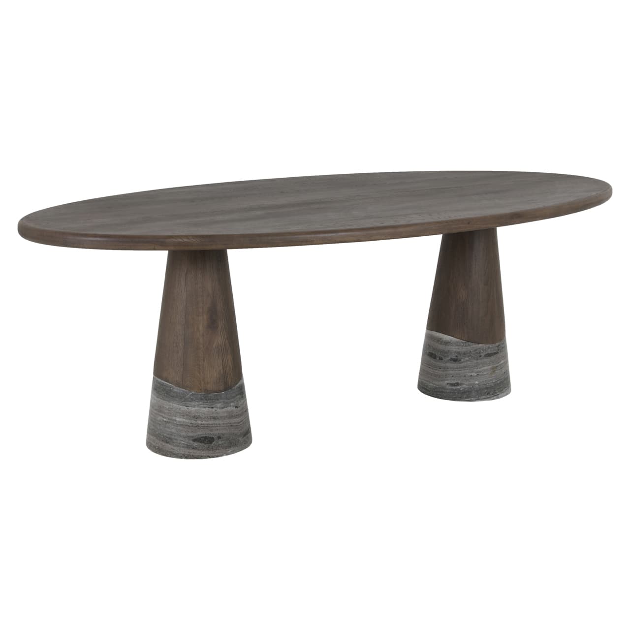 Eettafel Harper ovaal eiken met Morchana marmer 230 cm