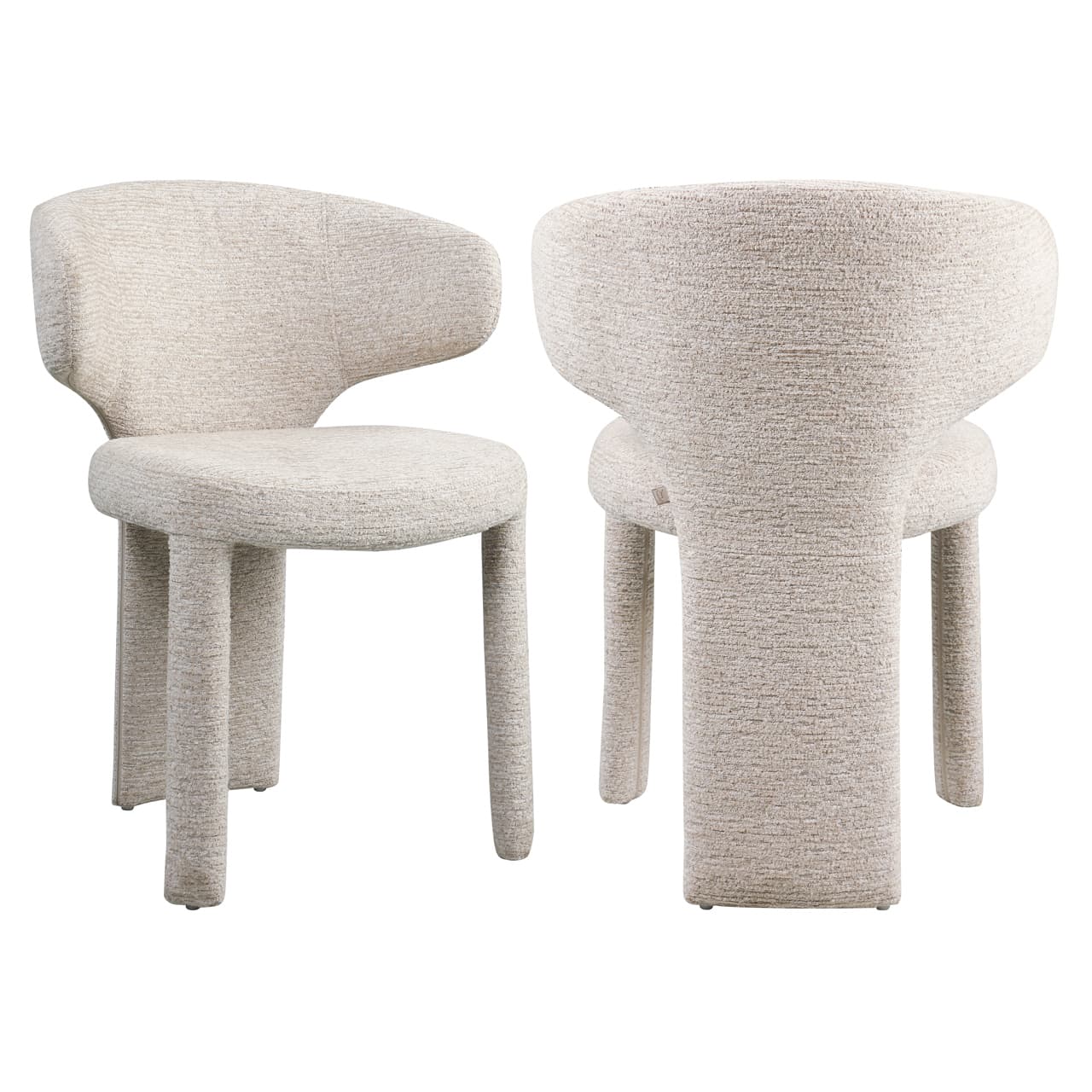 Eetkamerstoel Viola bouclé natural linear 47x61x81 cm
