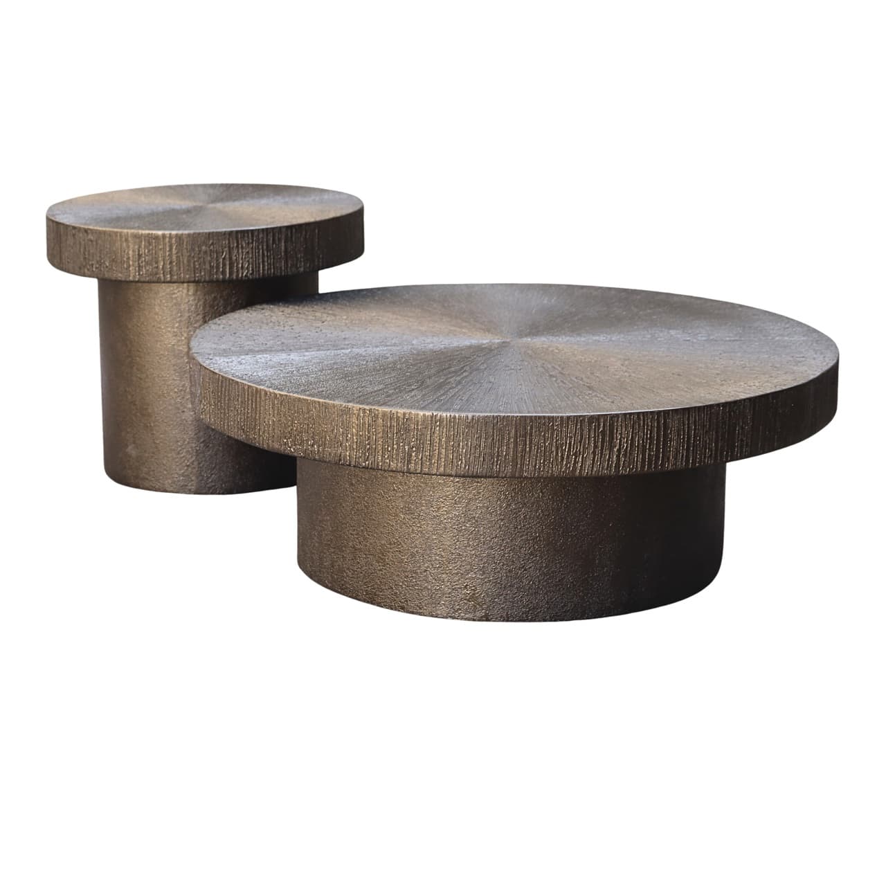 Salontafel Lindo set van 2 rond brunzae metaal 90 cm