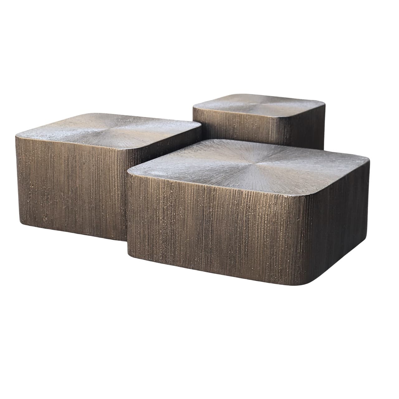 Salontafel Cubes set van 3 in brunzae MDF en metaal