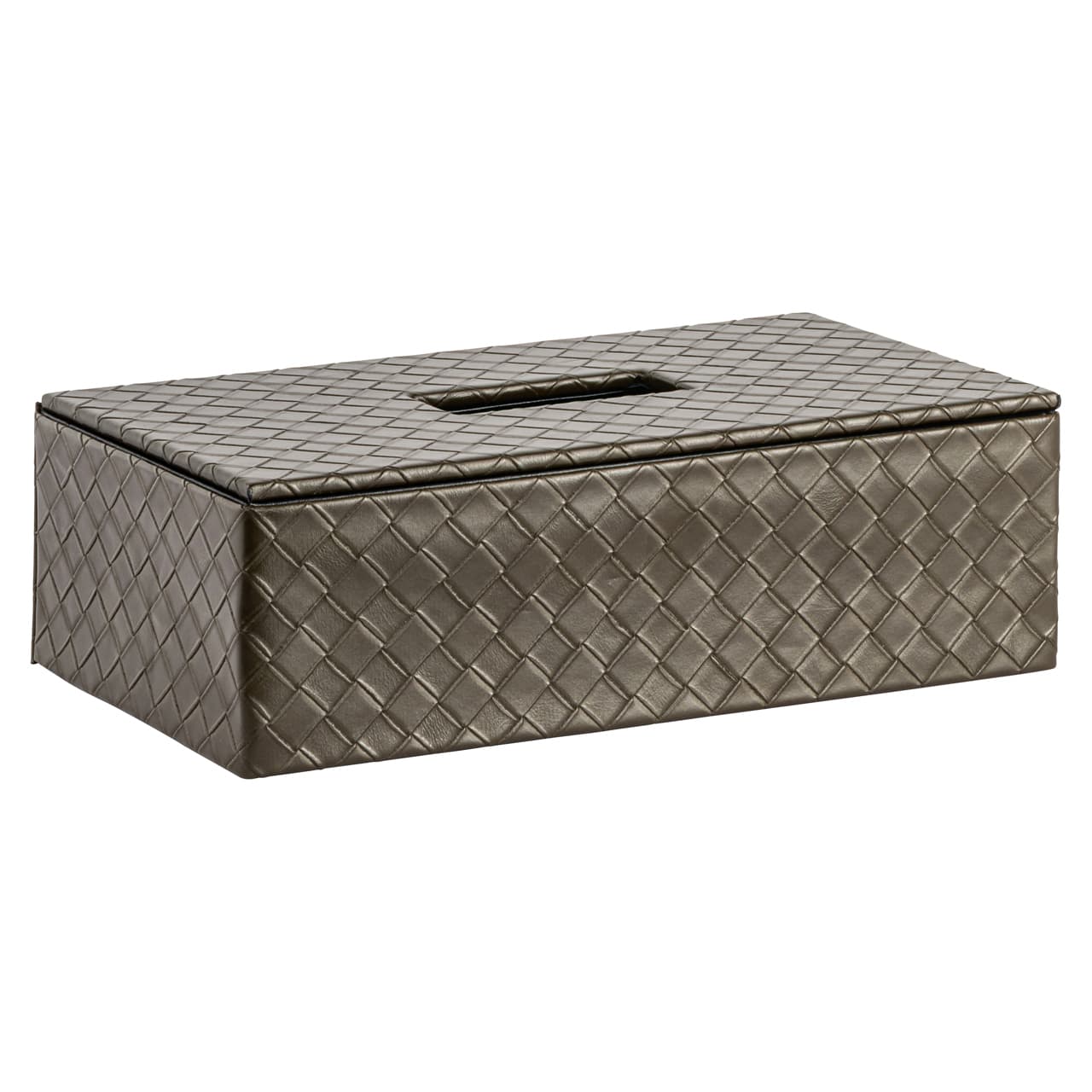 Tissue box Vex olive gevlochten patroon 27x8 cm